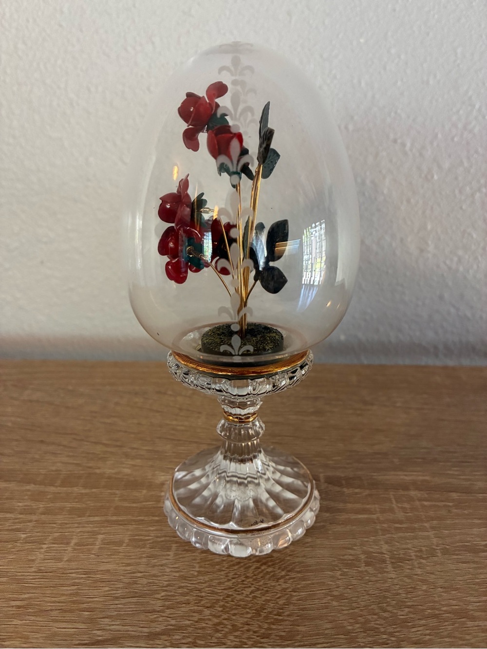House of Fabergé Rose Bouquet Crystal Egg Franklin Mint 1991 Austria - Picture 4 of 5